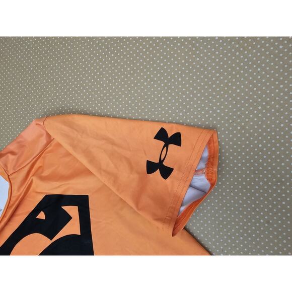 Under Armour Shirt Mens Large Orange Superman Alter Ego Compression Gym Tee - Picture 6 of 7